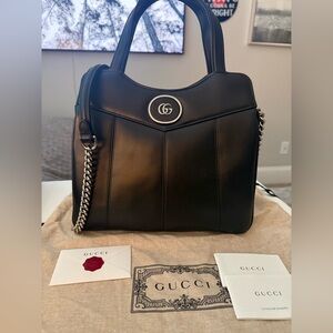 GUCCI Calfskin Petite GG Small Tote Bag Black - Brand New w/ Tags